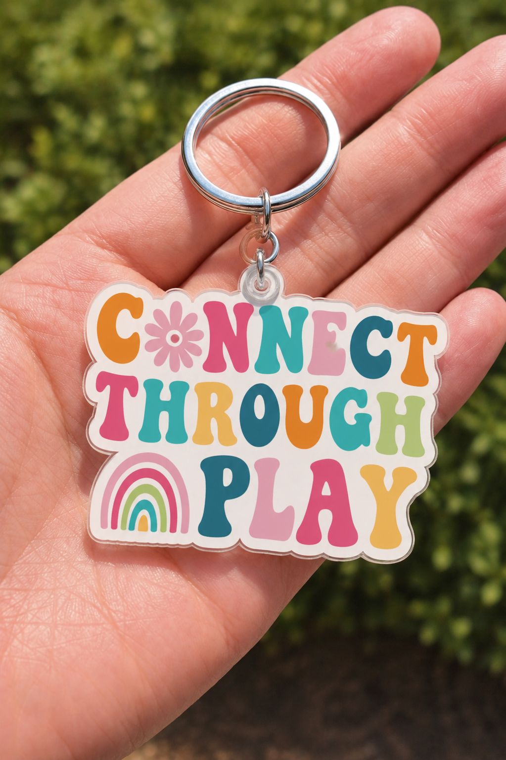 "Connect through play" keychain