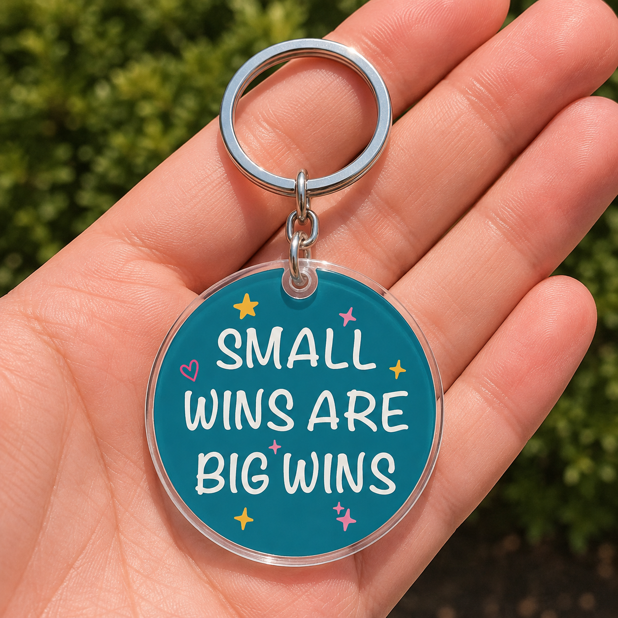 "Small wins are big wins" keychain